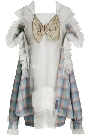 Maison Margiela X Pendleton skjorte i uld og tyl
