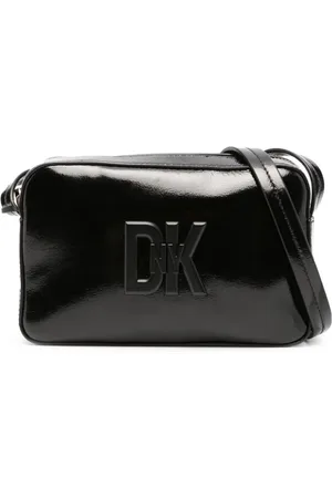 DKNY Crossbody-taske i læder med logoplade