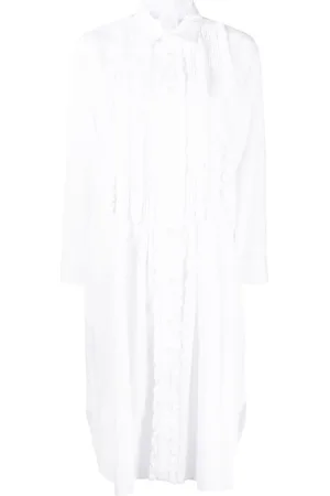 Comme des Garçons Skjortedetalje med plisserede flæser