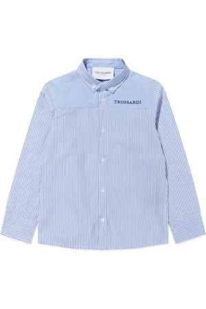 Trussardi Stribet skjorte med broderet logo