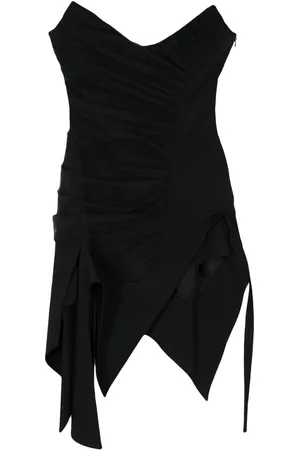 MUGLER Mellemlang kjole med asymmetrisk bustier