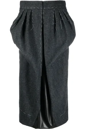 Maison Margiela Mellemlang nederdel med dekorative syninger