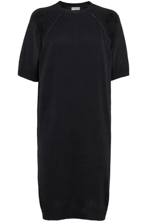 Brunello Cucinelli Finstrikket T-shirt-kjole