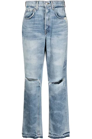 Cotton Citizen Kate jeans med lige ben og slitageeffekt