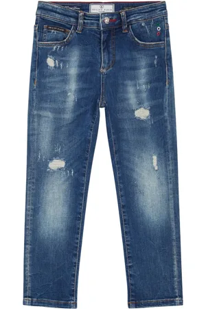 Philipp Plein Jeans med logo-applikation og lige ben