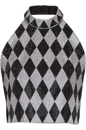 Balmain Cropped top med rhinsten og diamanttryk