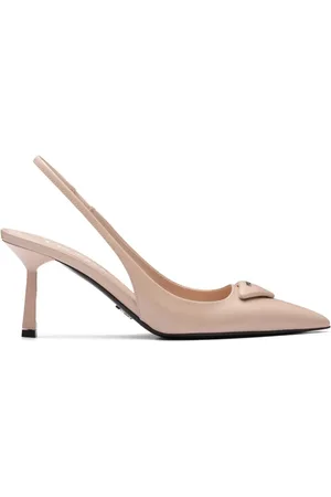 Prada 75 mm slingback-pumps i børstet læder
