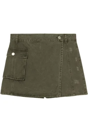 B+AB Shorts med paneler og slitageeffekt