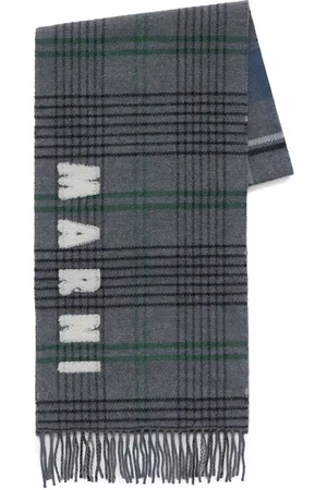 Marni Intarsia-strikket tørklæde med logo