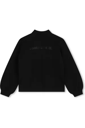 Sonia Rykiel Enfant Sweatshirt med rhinsten-logo og høj hals