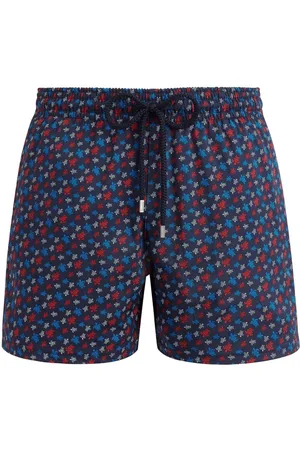 Vilebrequin Badeshorts med skildpaddetryk og logo-applikation