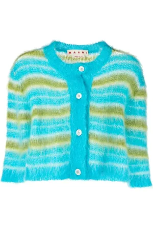 Marni Stribet cardigan med børstet effekt