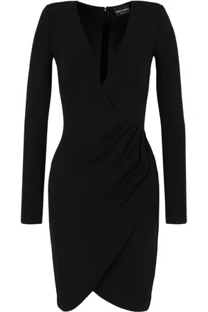 Emporio Armani Draperet kjole med krydset design i halsen