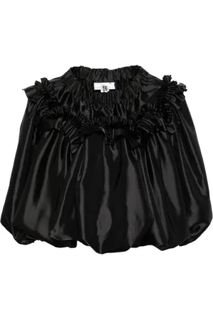 NOIR KEI NINOMIYA Bluse i satin med flæser