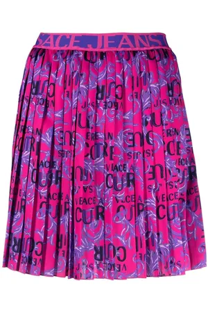 VERSACE Kort plisseret Couture nederdel med logo