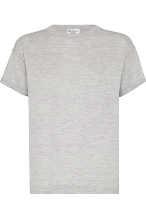 Brunello Cucinelli Lurex-strikket T-shirt