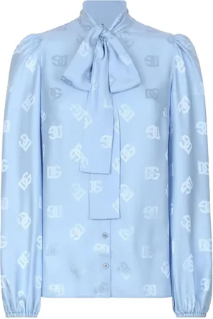 Dolce & Gabbana Skjorte med sløjfe og monogram-jacquard