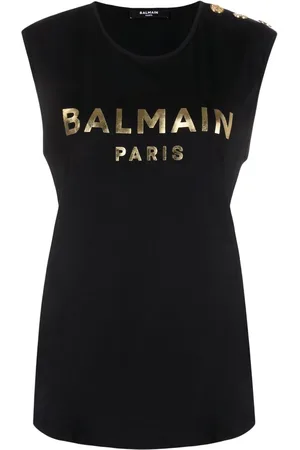 Balmain ærmeløs T-shirt med logotryk