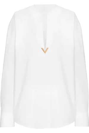 VALENTINO GARAVANI V Gold poplin-top