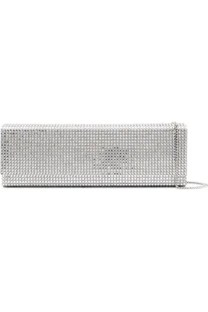 Amina Muaddi Amini Paloma clutch med krystaludsmykning