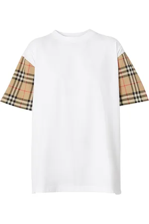 Burberry T-shirt med vintage-ternede ærmer