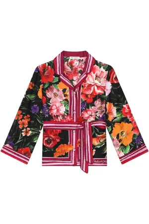 Dolce & Gabbana Skjorte i twill med blomstertryk