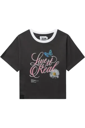 Izzue T-shirt med citat-tryk