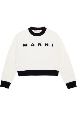 Marni Trøje med intarsia-logo og rund hals