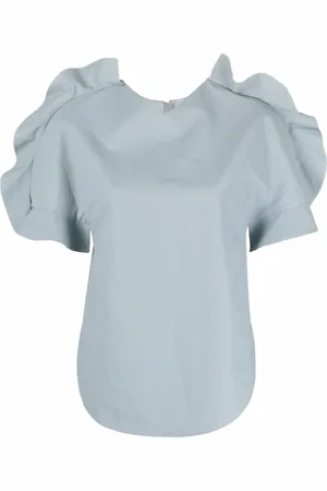Jil Sander Kortærmet T-shirt med flæsekant