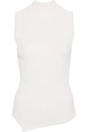 Totême Asymmetrisk ribbet Almaz tanktop