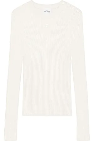 Courrèges Ribstrikket sweater med broderet logo