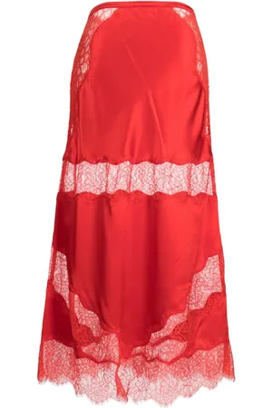 Cynthia Rowley Charmeuse nederdel i silke