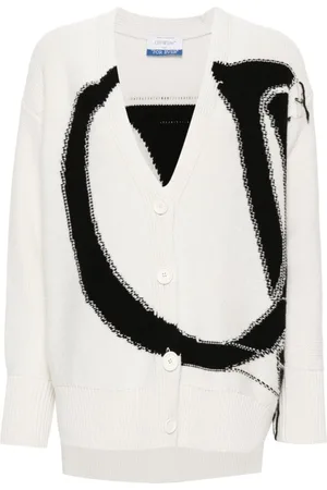 OFF-WHITE Ow Maxi cardigan i uld med logo