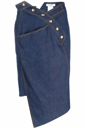 Dior Pre-owned asymmetrisk denimnederdel fra 00