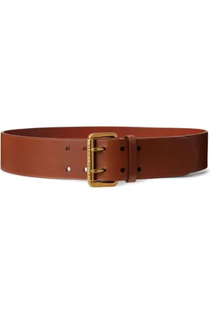 Ralph Lauren Læderbælte med indgraveret logo