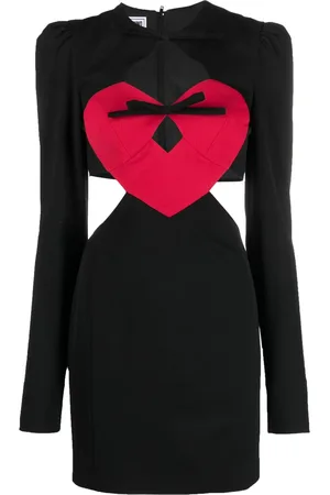Moschino Kort kjole med hjertemotiv og udskæringsdetalje