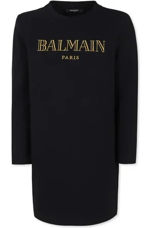 Balmain Jersey-kjole med broderet logo