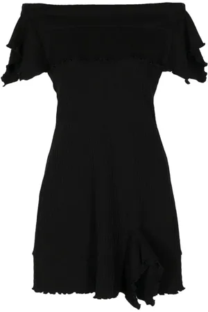 GOEN.J Kort kjole med flæsekant og off-shoulder-snit