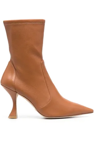 Stuart Weitzman 100 mm støvler i læder med hæl