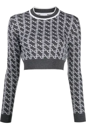 Patou Cropped striktrøje i jacquard