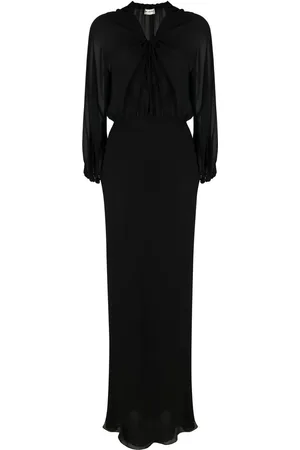 Saint Laurent Silkekjole med gennemsigtigt panel