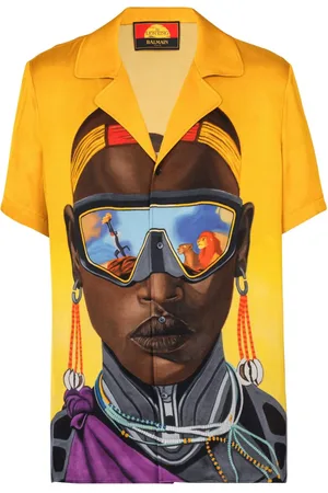 Balmain X Disney skjorte med grafisk tryk