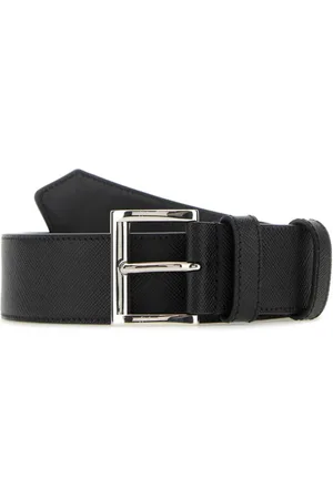 Prada Saffiano-læderbælte med trekantet logo