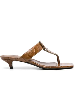 Totême The Belted 35mm mules med krokodilleeffekt