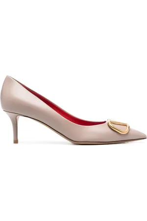 VALENTINO GARAVANI Læderpumps med logoplade