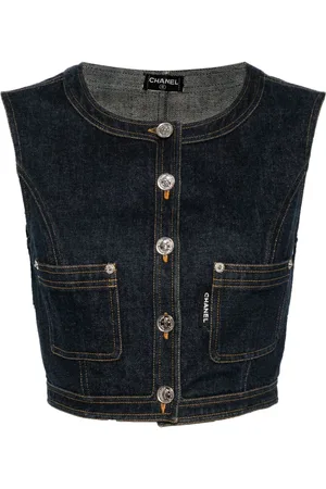 CHANEL Cropped vest i denim fra 1990-2000