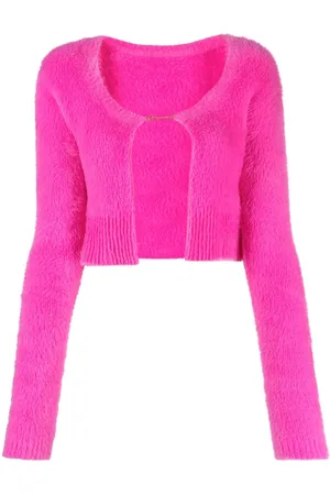 Jacquemus Cropped La Maille cardigan i strik med logovedhæng