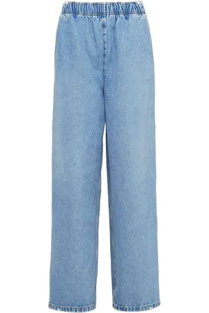 Prada Løstsiddende jeans med mellemhøj talje og trekantet logo