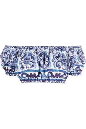 Dolce & Gabbana Cropped top med Majolica-tryk