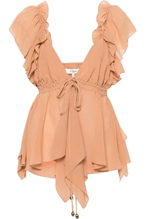 Chloé ærmeløs bluse med flæser